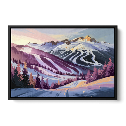 Breckenridge Snowy Peaks - Black Frame Canvas