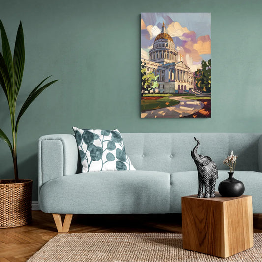 Des Moines State Capitol - Canvas Wall Art Living Room