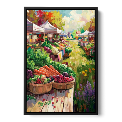 Madison Farmers Market Delight - Black Frame Canvas