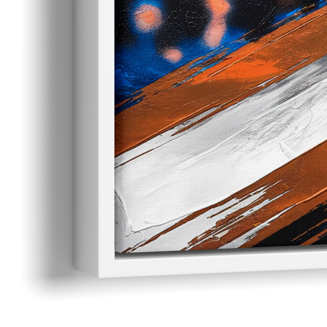Oklahoma City Thunder Basketball - Close-Up White Frame Canvas