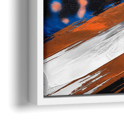 Oklahoma City Thunder Basketball - Close-Up White Frame Canvas
