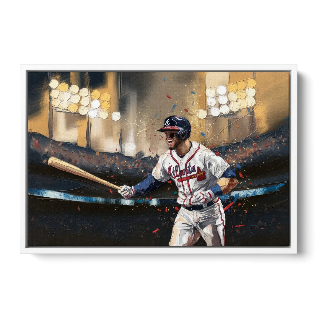 Atlanta Braves World Series Celebration - White Frame Canvas