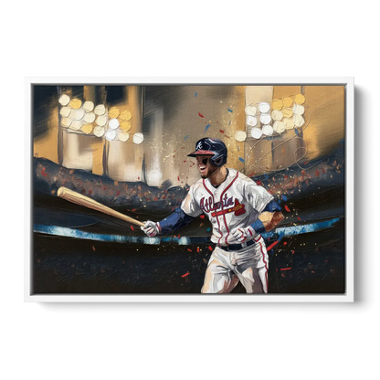 Atlanta Braves World Series Celebration - White Frame Canvas