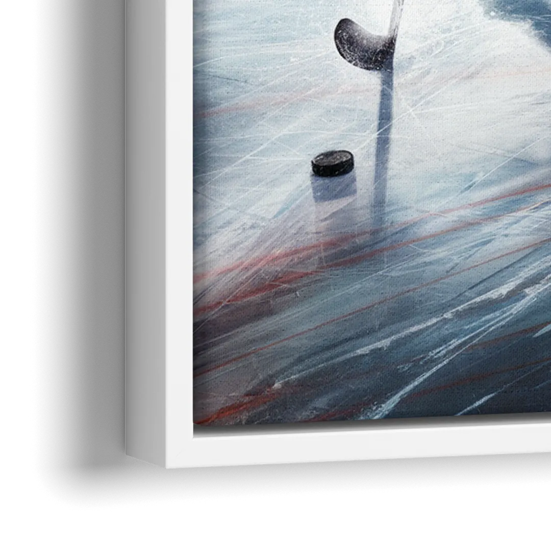 New York City Rangers Hockey - Close-Up White Frame Canvas