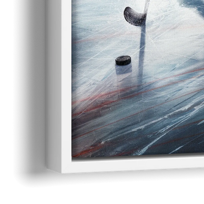 New York City Rangers Hockey - Close-Up White Frame Canvas