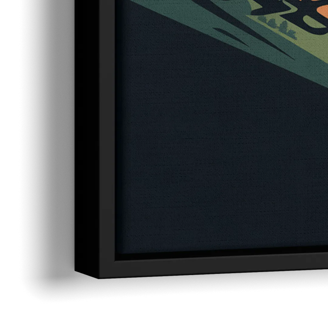Mountain Biking Trails - Close-Up Black Frame Canvas