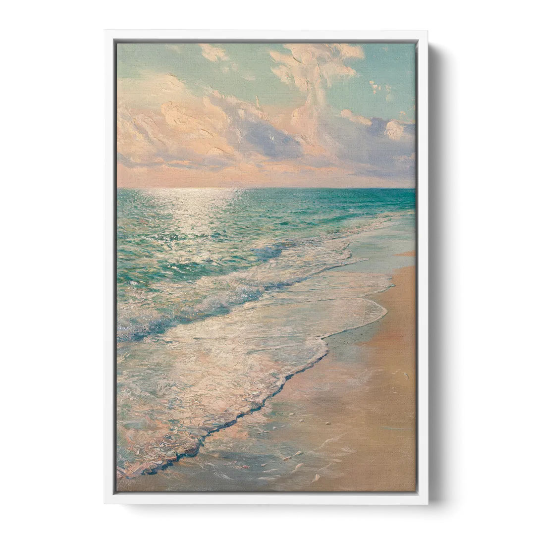 La Jolla Ocean Breeze - White Frame Canvas