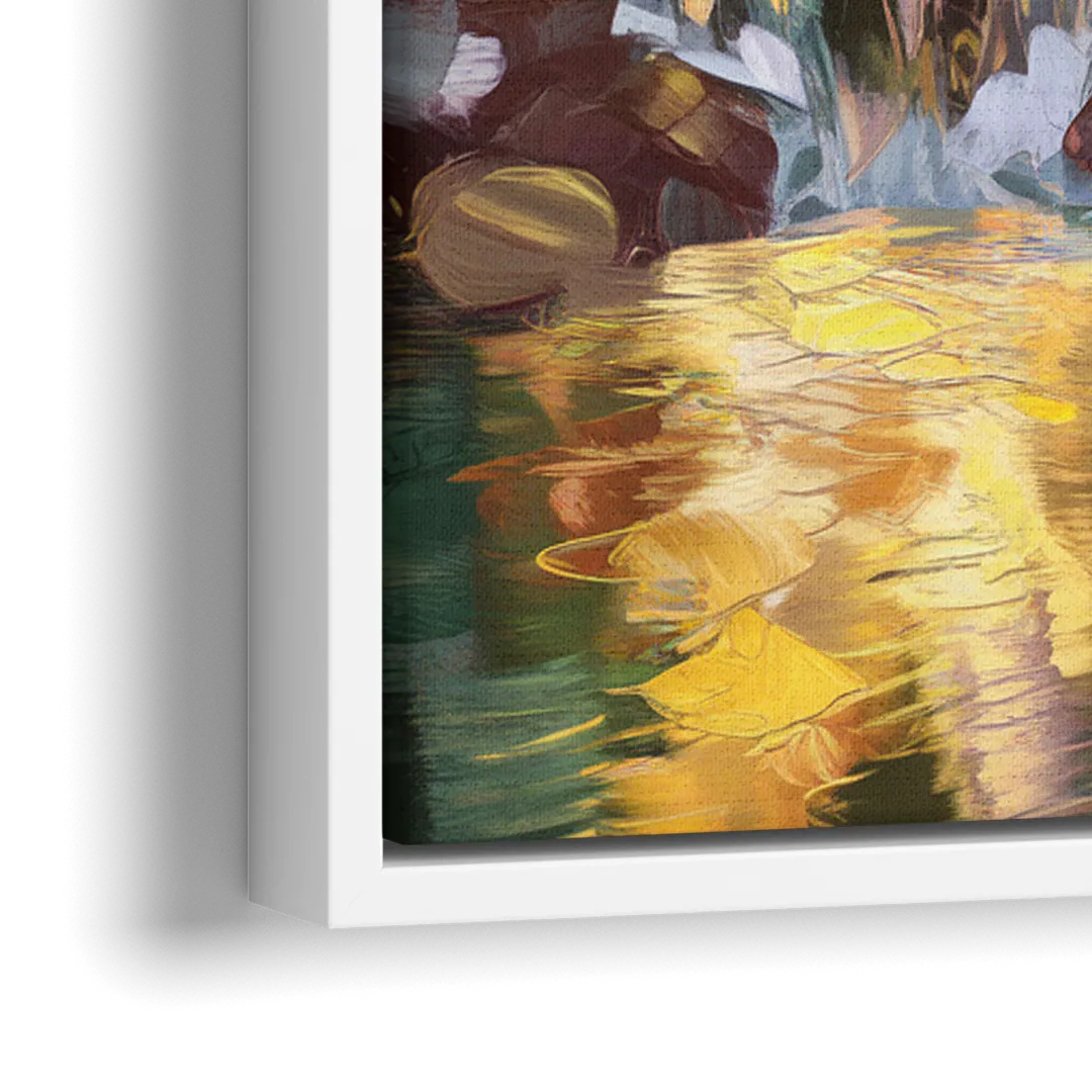Greenville Downtown Streetscape - Close-Up White Frame Canvas