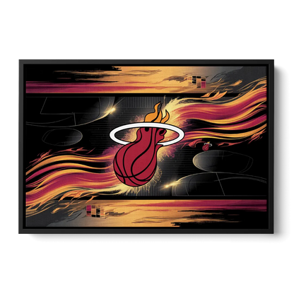 Miami Heat Basketball - Black Frame Canvas