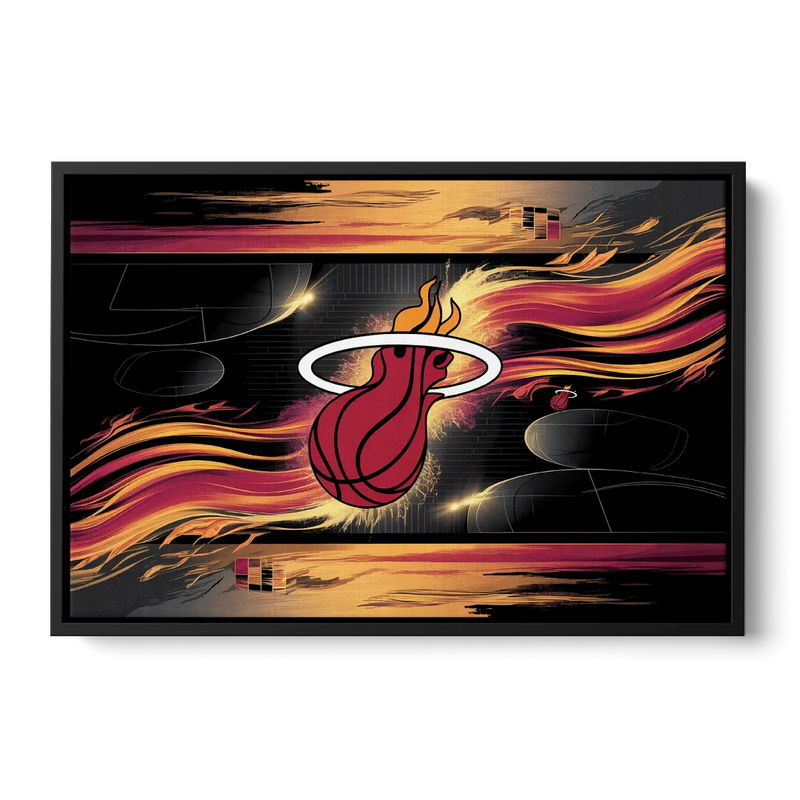 Miami Heat Basketball - Black Frame Canvas