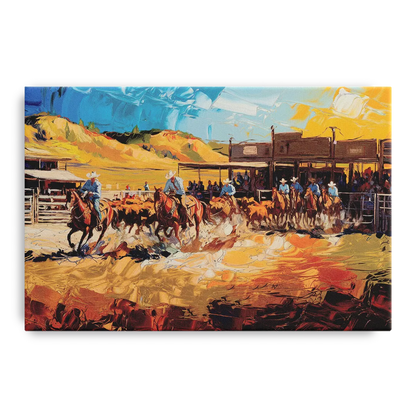 Fort Worth Rodeo And Cowboy Spirit - Canvas Wall Art