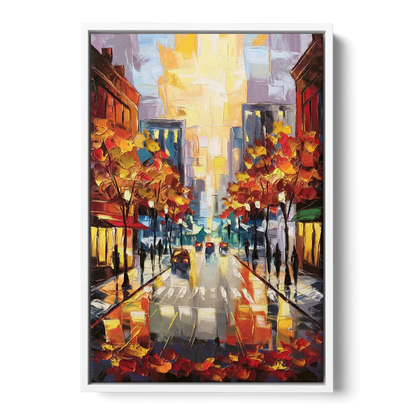 Madison Vibrant Downtown - White Frame Canvas
