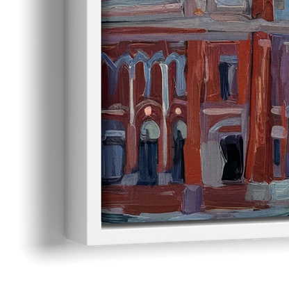 Kansas City Skyline at Sunset - Close-Up White Frame Canvas