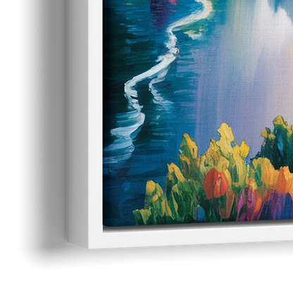 Niagara Falls Tunnel View - Close-Up White Frame Canvas