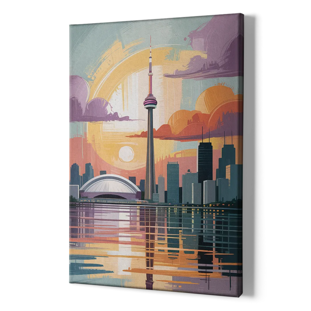 CN Tower Sunset - Canvas Print Art Sides