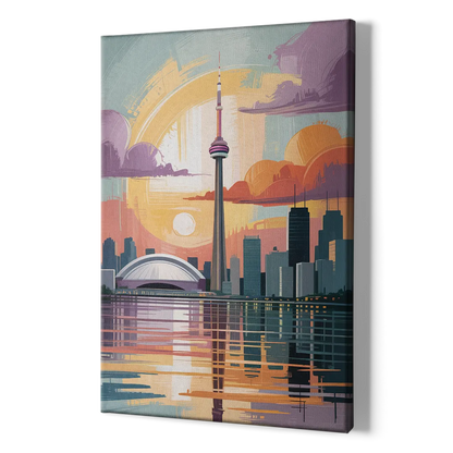 CN Tower Sunset - Canvas Print Art Sides