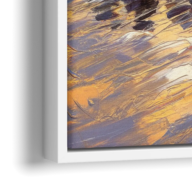 Cincinnati Skyline at Sunset - Close-Up White Frame Canvas