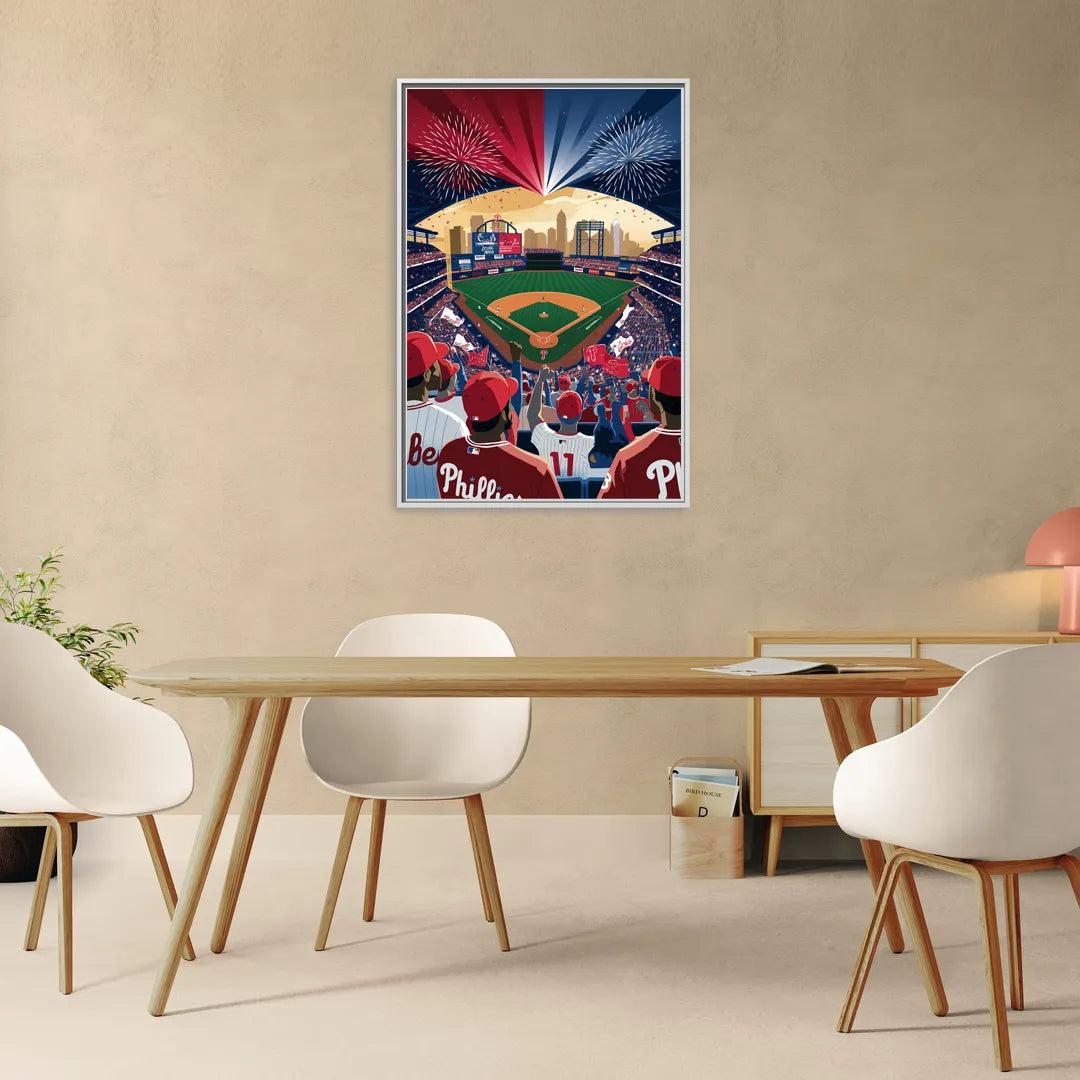 Philadelphia Phillies Celebration - Living Room White Frame Canvas