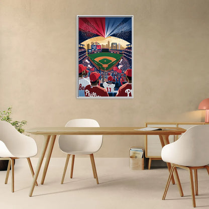 Philadelphia Phillies Celebration - Living Room White Frame Canvas