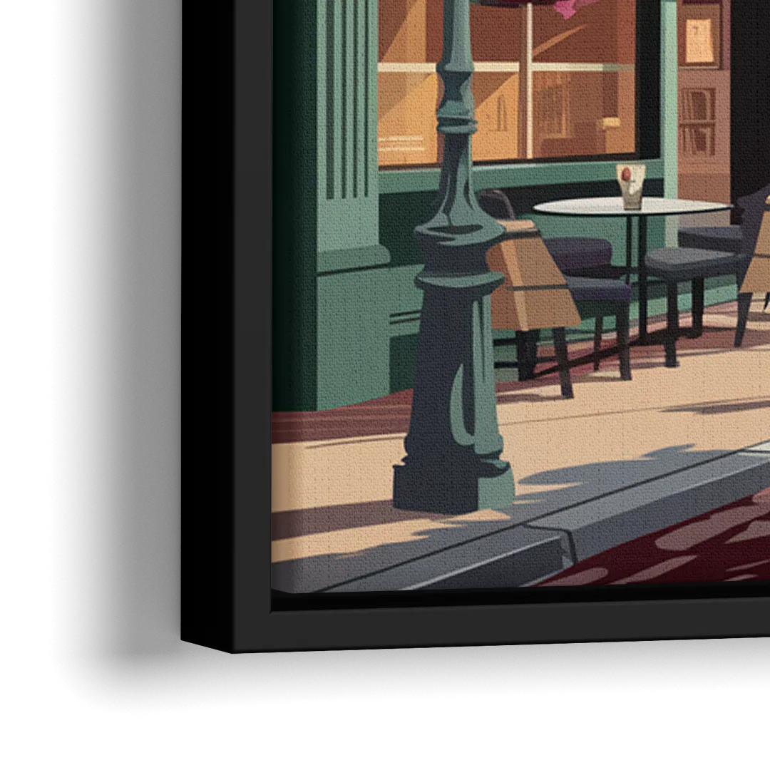 Franklin Vintage Streets - Close-Up Black Frame Canvas