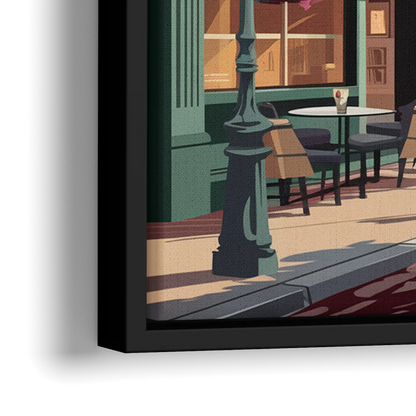 Franklin Vintage Streets - Close-Up Black Frame Canvas