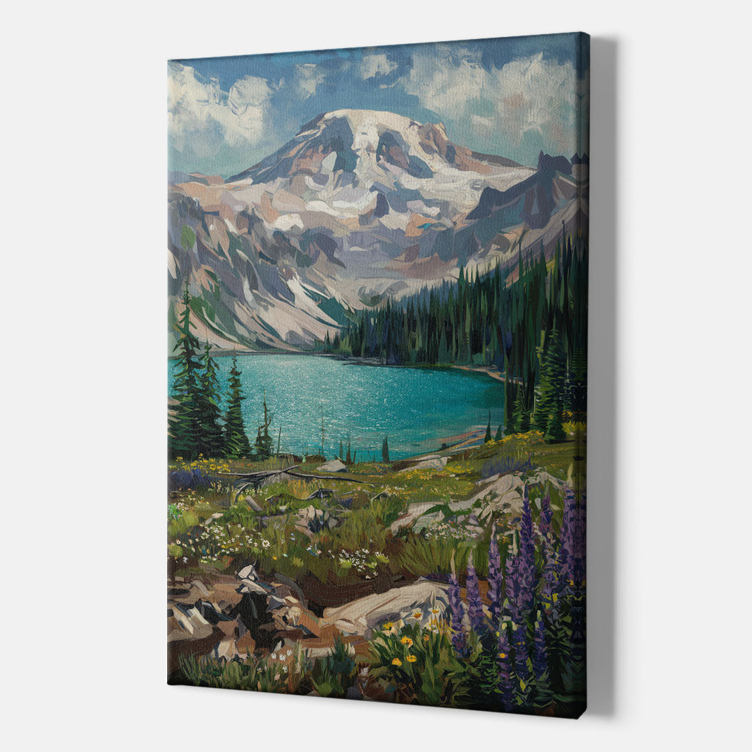 Washington State Mountain View - Canvas Wall Art Indoor