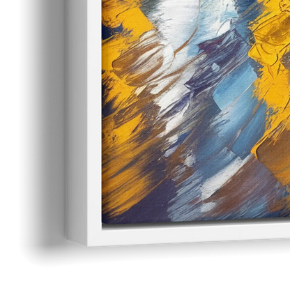 Pittsburgh Downtown Lights - Close-Up White Frame Canvas