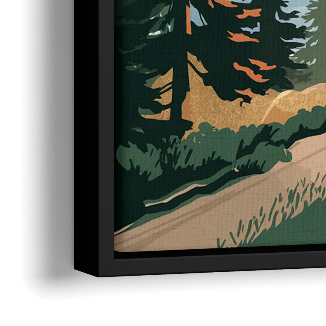 Huntsville Scenic Mountain View - Close-Up Black Frame Canvas