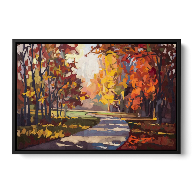 Fort Wayne Autumn Colors - Black Frame Canvas