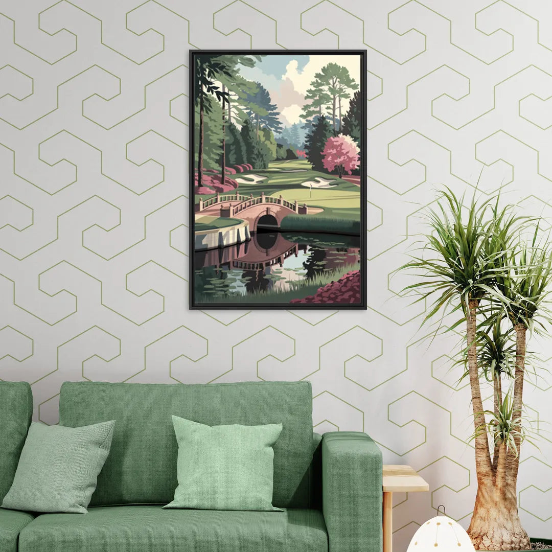 Augusta Scenic Golf Course - Living Room Black Frame Canvas