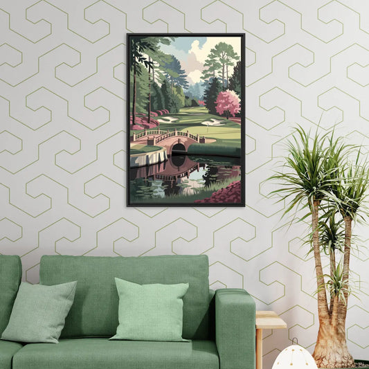 Augusta Scenic Golf Course - Living Room Black Frame Canvas