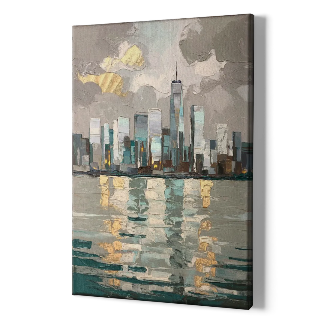 Jersey City Waterfront View - Canvas Print Art Sides