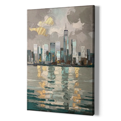 Jersey City Waterfront View - Canvas Print Art Sides