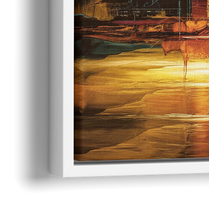 Houston Cityscape - Close-Up White Frame Canvas