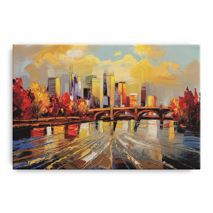 Minneapolis Mississippi River View - Canvas Wall Art