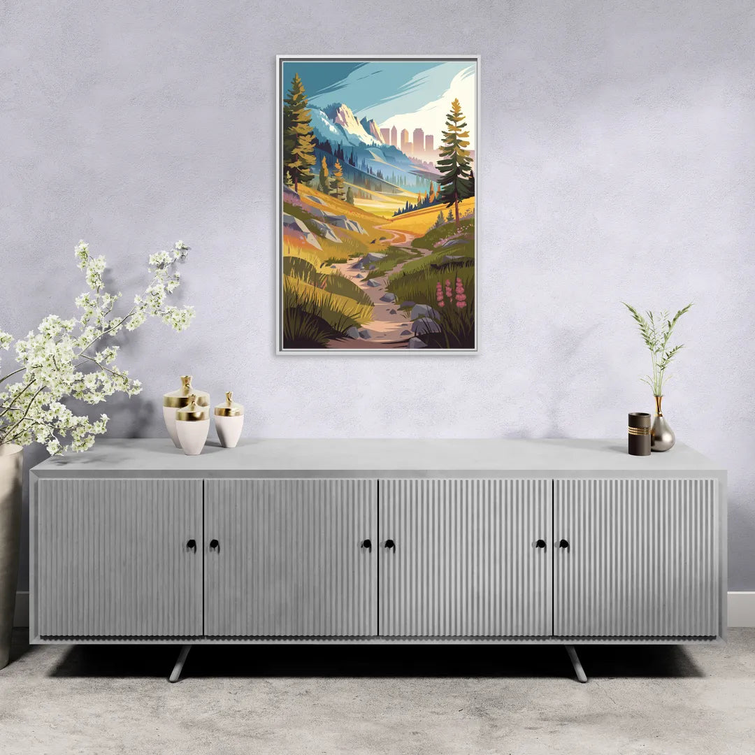Salt Lake City Nature Trails - Living Room White Frame Canvas