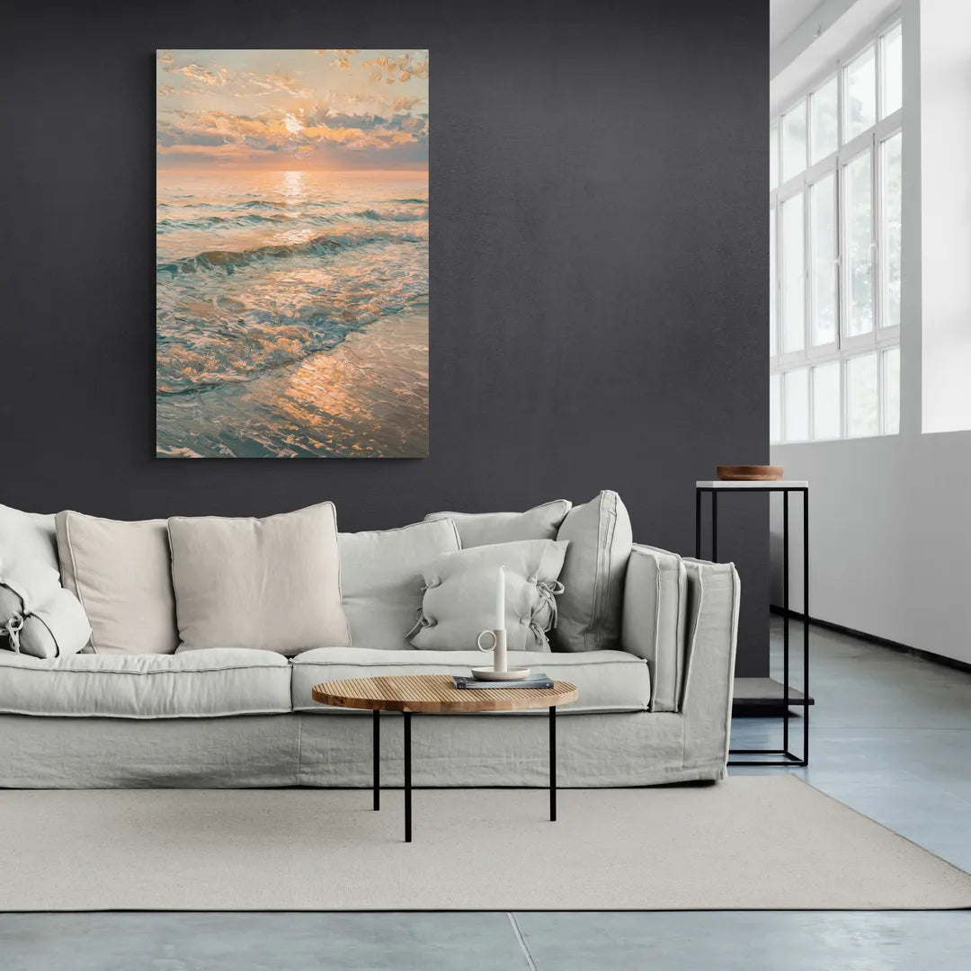 Seaside Golden Hour - Canvas Wall Art Living Room