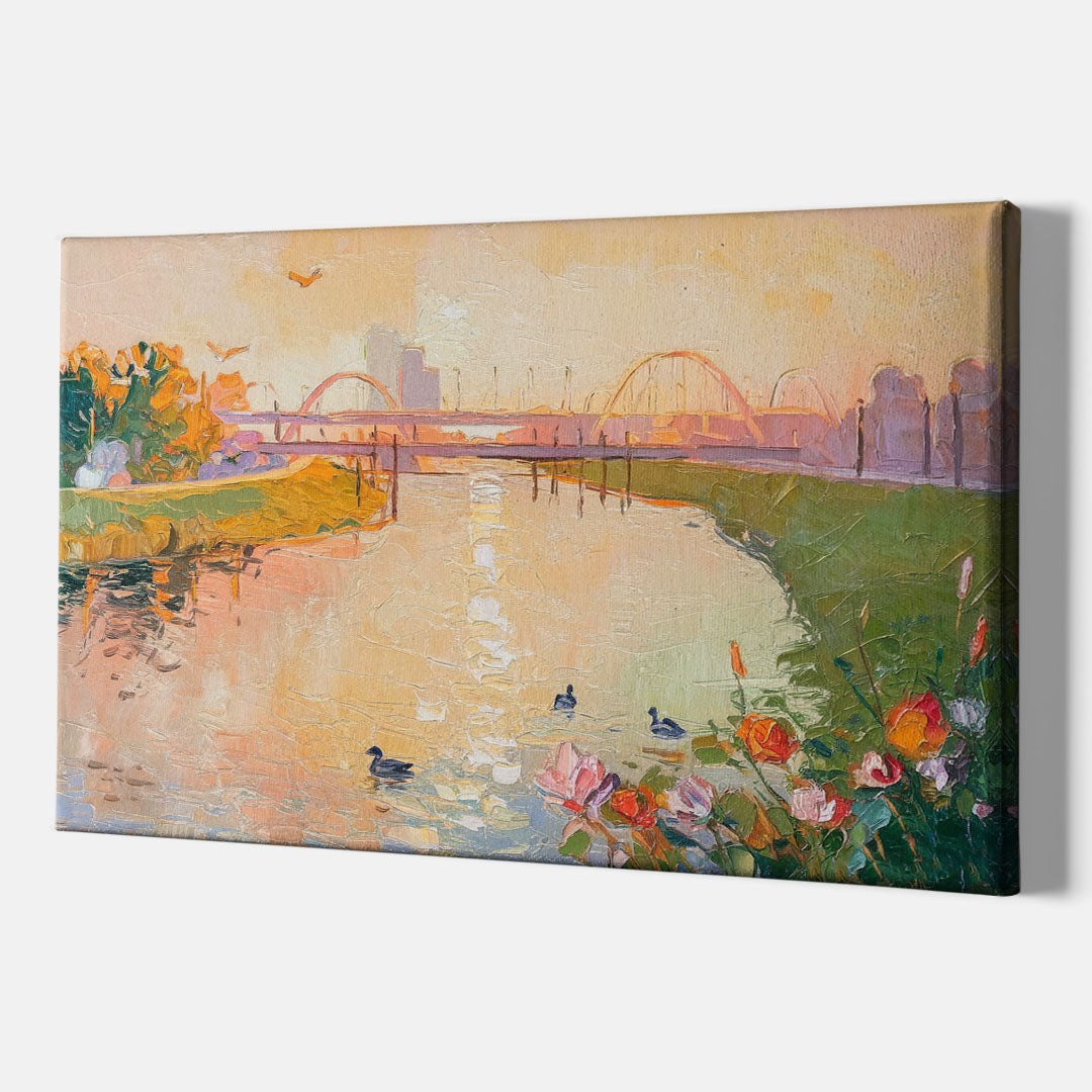 Jacksonville Riverside Scenery - Canvas Wall Art Indoor