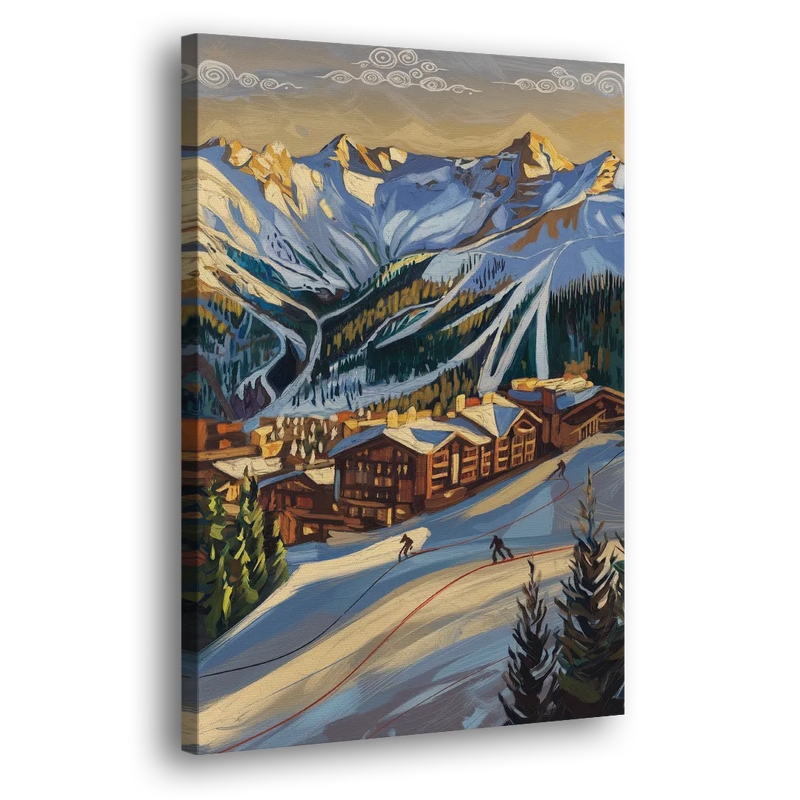 Breckenridge Ski Resort Panorama - Canvas Print Art Sides