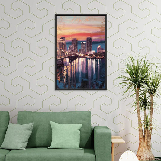 Jacksonville Urban Charm - Living Room Black Frame Canvas