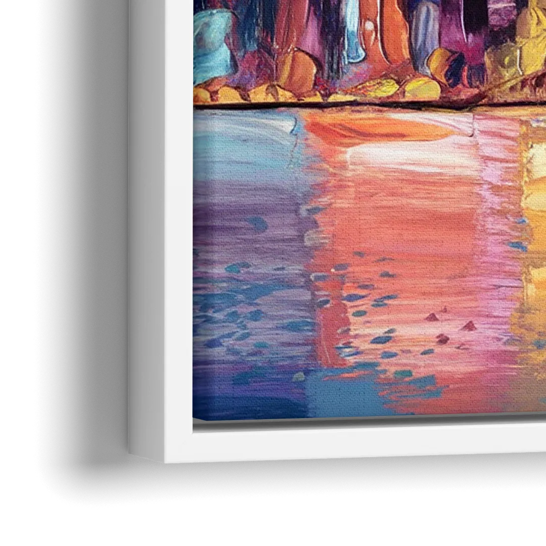 New York City Artistic Watercolor View - Close-Up White Frame Canvas