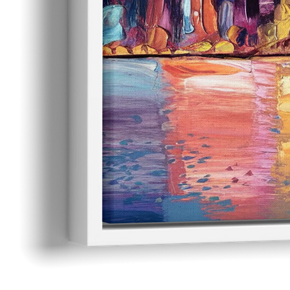 New York City Artistic Watercolor View - Close-Up White Frame Canvas