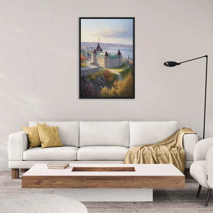 Citadel of Quebec - Living Room Black Frame Canvas