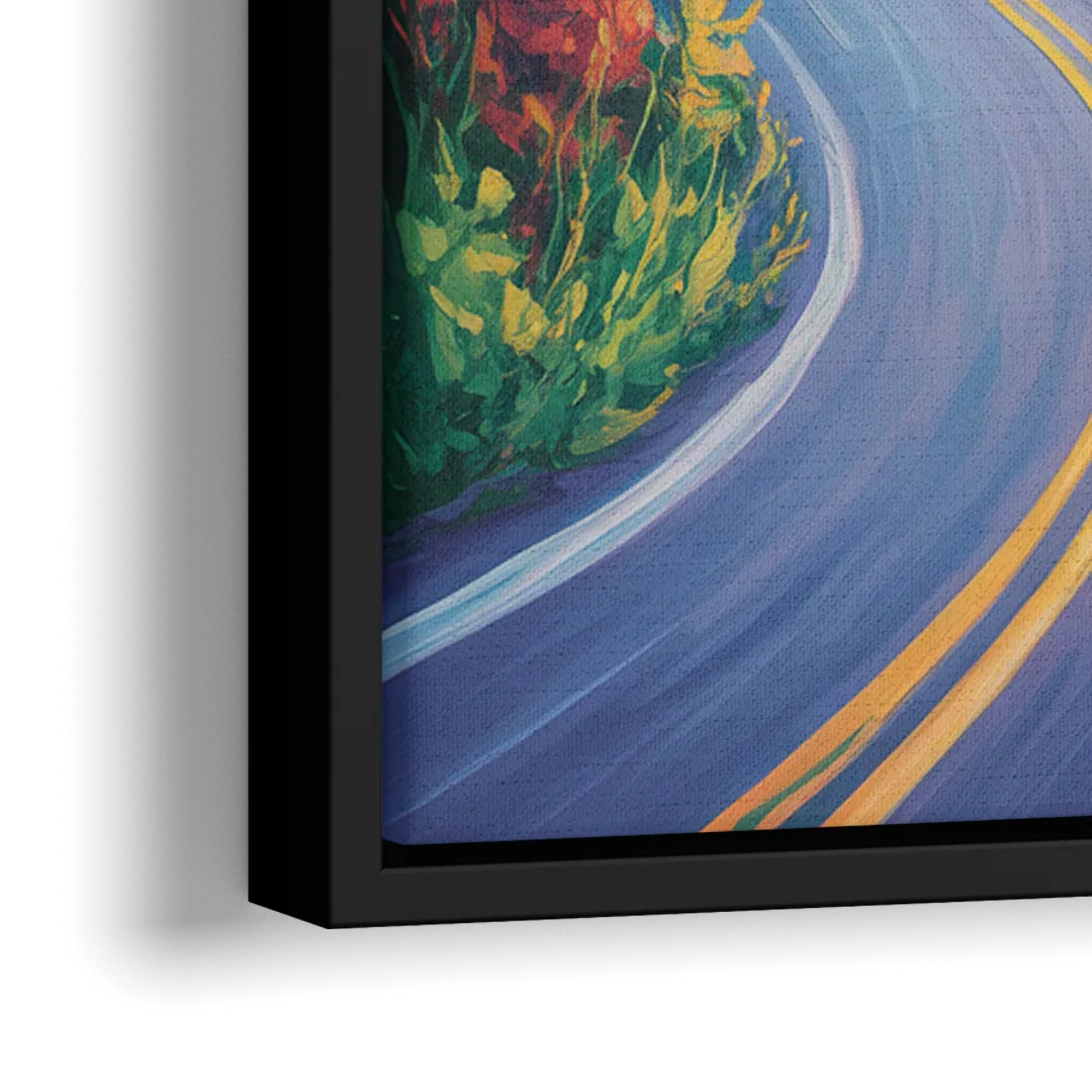 Cabot Trail Vista - Close-Up Black Frame Canvas