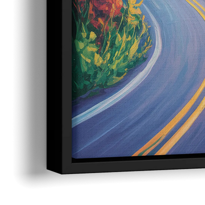 Cabot Trail Vista - Close-Up Black Frame Canvas