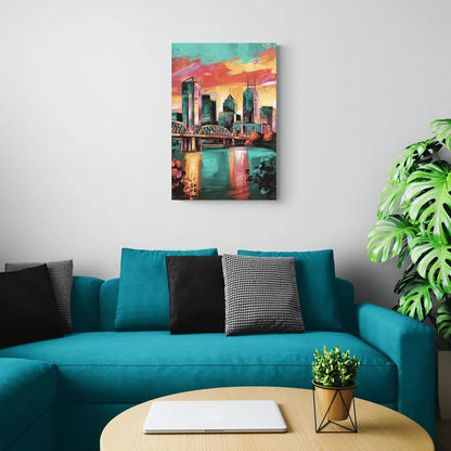Tulsa Downtown Vibes - Canvas Wall Art Living Room