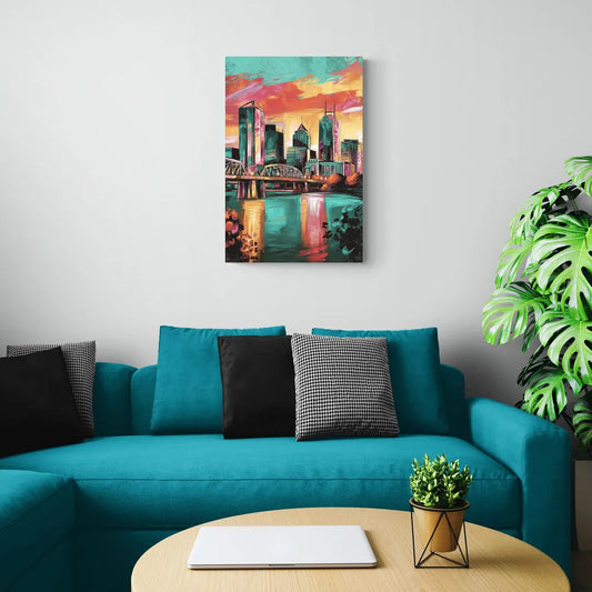 Tulsa Downtown Vibes - Canvas Wall Art Living Room