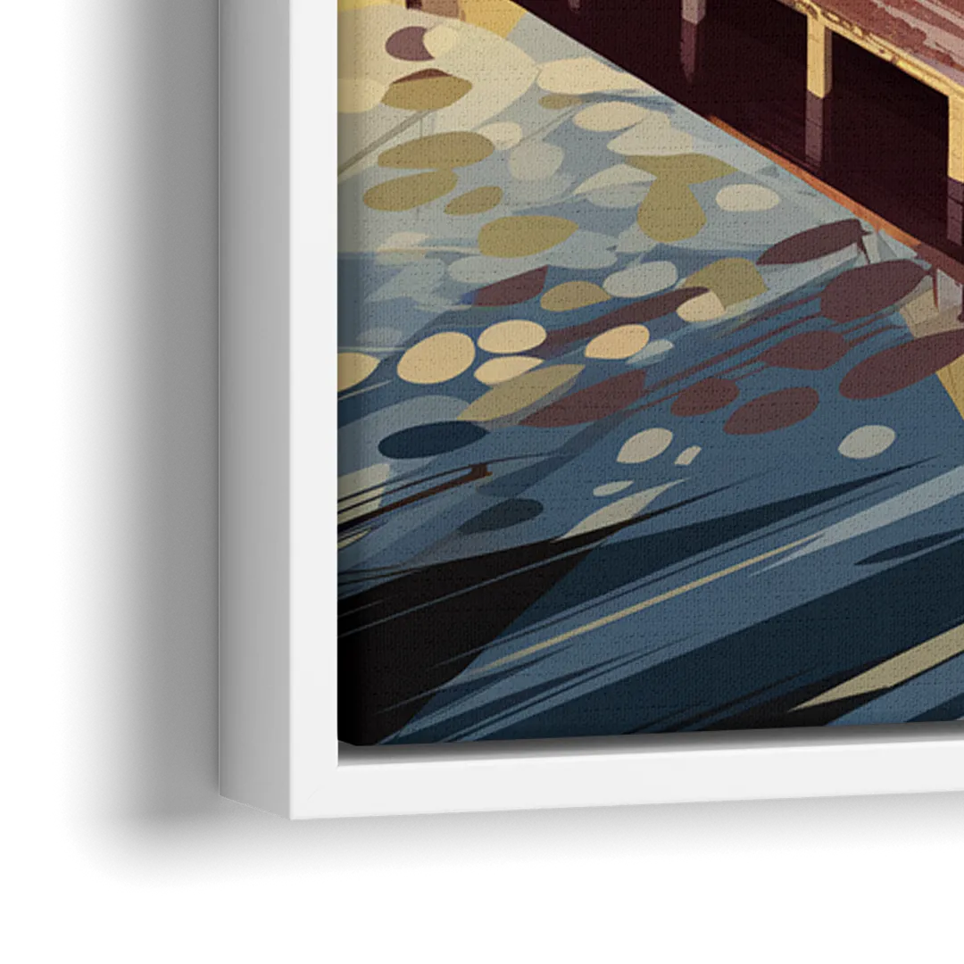 Cleveland Rock and Roll Hall of Fame - Close-Up White Frame Canvas