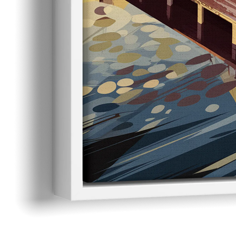 Cleveland Rock and Roll Hall of Fame - Close-Up White Frame Canvas