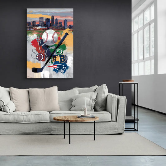 Boston Sports Teams Tribute - Canvas Wall Art Living Room
